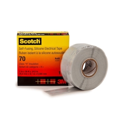 3M™ 7000006225 Premium Grade Tape, 30 ft L x 1 in W, 12 mil THK, Inorganic Silicon Rubber, Sky Blue Gray
