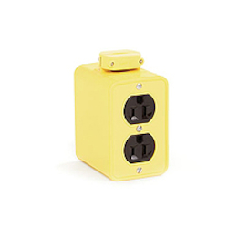 Woodhead® 3000 130137 2-Sided Standard Depth Multiple Outlet Box, Rubber, 2 Outlets