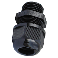 Dottie® NSR12L Straight Strain Relief Connector, 1/2 in Trade, 0.394 to 0.551 in Cable Openings, Nylon