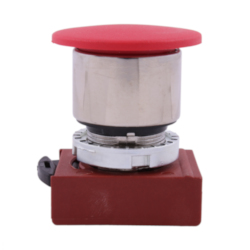 GE P9CET4RN1 Heavy Duty Non-Illuminated Oiltight/Watertight Push-Pull Operator With Red Cap, 40 mm, 2 Positions