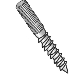 Minerallac® Cully™ 66348 Standard Hanger Bolt, 3/8-16 Thread, 1-1/2 in L Thread, 3 in OAL, Steel