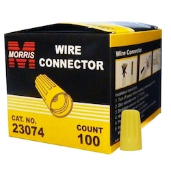 MORRIS 23074 Type P4 Heavy Duty Screw-On Wire Connector, Positive Grip Shell, Fixed/Conical Wire Spring, 16 to 10 AWG, Thermoplastic