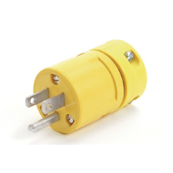 Woodhead® 1447 130141 Industrial Duty Plug, 125 V, 15 A, 2 Poles, 3 Wires, Yellow