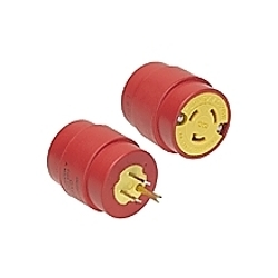 Woodhead® Super-Safeway® 1744 130151 Male Plug Adapter, 125 V AC, 20 A NEMA 5-15 Receptacle, Locking Plug