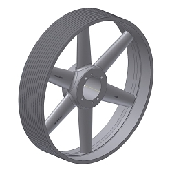 2-5V5.5-1610 Dodge® 111255 Type A1 Sheave, 1/2 to 1-11/16 in Taper-Lock® Bore, 5-1/2 in OD, 2 Grooves, 5.4 in Dia Pitch, 1.69 in W Face