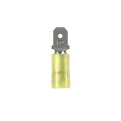 Panduit® Pan-Term™ DNF10-250M-L DNF-M Fully Insulated Loose Piece Vibration-Resistant Disconnect, 12 to 10 AWG Conductor, 0.25 in W x 0.032 in THK Tab, Sleeve/Standard Barrel, Copper, Yellow