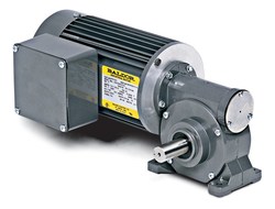 Baldor-Reliance GC3330 Continuous-Duty Worm Right Angle Gear Motor, 115 VAC, 0.25 hp, 22.5:1 Gear Ratio, 74 rpm Max, 125 in-lb Torque