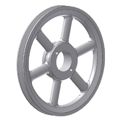 Dodge® 2B38 Type 6 Block Sheave, 1-5/8 in QD® Bushed Bore, 4.15 in OD, 2 Grooves, 3.4 in (4L)/3.8 in (5L) Dia Pitch, 1-3/4 in W Face