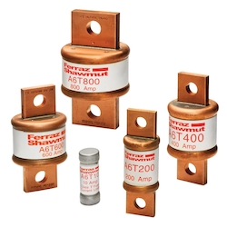 Mersen Amp-Trap® A6T100 Current Limiting Low Voltage Fast Acting Fuse, 100 A, 600 VAC/300 VDC, 100/200 kA Interrupt, T Class, Cylindrical Body