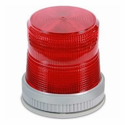 Edwards Signaling™ 105STR-N5 105 Heavy Duty Flashing Strobe Beacon, 120 V AC, Xenon Lamp, 4-1/2 in Dia, Base Mount, Red Lens