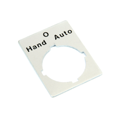 ABB SK-615-550-80 3-Position Engraved Fixed Legend Plate, 39 mm H, Aluminum, Silver Gray Field