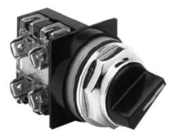 GE CR104PSG96B CR104P Series Heavy Duty Oiltight/Watertight Non-Illuminated Selector Switch Operator, 30.5 mm, Knob Operator, 3 Positions, Black