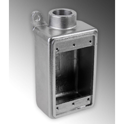 Calbrite™ S60700FD00 Type FD Weatherproof Conduit Device Box, 316 Stainless Steel, 25 cu-in Capacity, 1 Gangs, 5.28 in L x 2.83 in W x 2.5 in H
