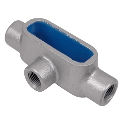 T&B® BlueKote® T47 Type T Conduit Body, 1-1/4 in Hub, Form 7 Form, 19.3 cu-in Capacity, Iron, Epoxy Powder Coated/Zinc Plated