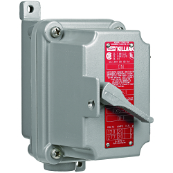 Killark® FXSX12 1-Gang Type K Deadend Factory Sealed Manual Motor Starting Switch, 2 Poles, NEMA 3 Enclosure