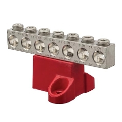 NSI GBA20-7 Ground Bar With High Strength Glass Filled Polyester Isolation Base, 4.61 in L x 2.13 in W x 2.31 in H, 600 VAC