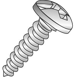 Cully™ 19013 Self-Tapping Sheet Metal Screw, #10-12, 3/4 in OAL, Pan Head, Phillips®/Slotted Drive, Steel, Zinc Plated