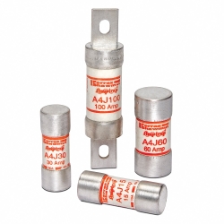 Mersen Amp-Trap® A4J200 Current Limiting Low Voltage Fast Acting Fuse, 200 A, 600 V AC/300 V DC, 200/100 kA, Class J, Cylindrical Body