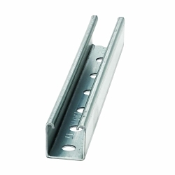 B-Line B22H17/8-120GLV Single Punched Hole Metal Framing Channel, 120 in L 1-5/8 in W 1-5/8 in D 12 ga THK, Low Carbon Steel, Pre-Galvanized, Domestic