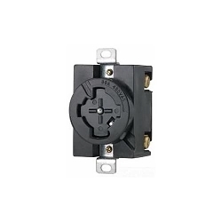 EATON Arrow Hart™ Power-Lock 20443N Single Locking Receptacle, 480 VAC, 30 A, 3 Poles, 4 Wires, Black