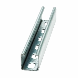 B-Line B22SH-120SS4 Single Slotted Metal Framing Channel, 120 in L 1-5/8 in W 1-5/8 in D 12 ga THK, 304 Stainless Steel, 304 Stainless Steel, Domestic