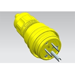 Woodhead® Watertite® Extreme 14W47 130146 Male Plug, 125 V AC, 15 A, 2 Poles, 3 Wires, Yellow