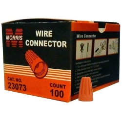 MORRIS 23073 Type P3 Heavy Duty Screw-On Wire Connector, Positive Grip Shell, Fixed/Conical Wire Spring, 18 to 16 AWG, Thermoplastic