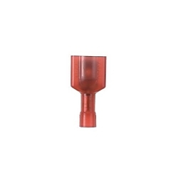 Panduit® Pan-Term™ DNF18-250FIM-L DNF-FIM Loose Piece Vibration-Resistant Disconnect, 22 to 18 AWG Conductor, 0.25 in W x 0.032 in THK Tab, Butted Seam/Funnel Entry Barrel, Brass, Red