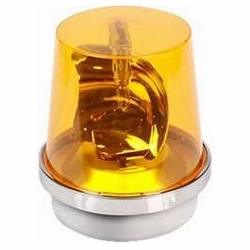 Edwards Signaling™ 52A-N5-40WH 52 Series Weatherproof Rotating Beacon, 120 VAC, Halogen Lamp, 6 in Dia, Screw Mount, Amber, UL 1638, cUL Listed