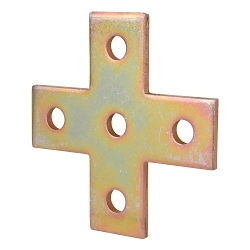 Superstrut® AB253 200 Flat Plate Fitting, (5) Holes, 5-3/8 in L x 5-3/8 in W x 1/4 in THK, Steel