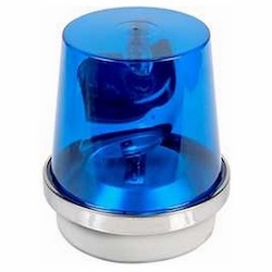 Edwards Signaling™ 52B-N5-40WH 52 Series Weatherproof Rotating Beacon, 120 VAC, Halogen Lamp, 6 in Dia, Screw Mount, Blue, UL 1638, cUL Listed