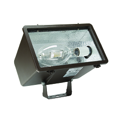 Hubbell® Outdoor Lighting MHSY250P8 MHS Miniliter V Compact Wide Beam Floodlight Fixture, (1) HID Metal Halide Lamp, 120/208/240/277 VAC, Dark Bronze/Powder Painted Housing