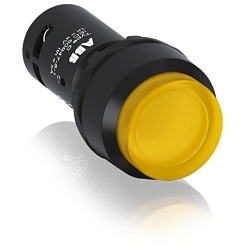 ABB CP3-12Y-10 Compact Illuminated Pushbutton With Integrated LED, 22 mm, 1NO Contact, Black/Yellow