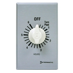 Intermatic® FF6H FF Series Auto Off Commercial Mechanical Spring Wound Timer, 6 hr Setting, 125/257 VAC, 1 hp, 2 hp, 1NO 1 Form A SPST Contact, 1 Poles