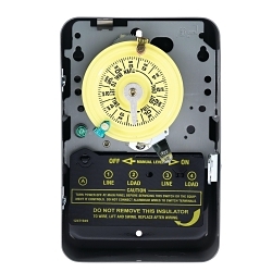 Intermatic® T104 T100 Electro Mechanical Timer Switch, 24 hr Setting, 208 to 277 V AC, 5 hp, 2NO 2 Form A DPST Contact, 2 Poles