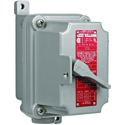 Killark® FXSX12 FXSX 1-Gang Type K Deadend Factory Sealed Manual Motor Starting Switch, Manual Action, 2 Poles, NEMA 3 Enclosure