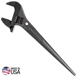 Klein® 3227 Adjustable Spud Wrench, 1-5/16 in Spud Handle Wrench, Black Oxide, 11 in OAL, Alloy Steel