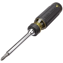 Klein® 32305 15-in-1 Ratcheting Multi-Bit Screwdriver, 1 Pieces, #0 to #3, 3/16 to 1/4 in, T10 to T25 Range, Cushion Grip Handle, Carbon Steel