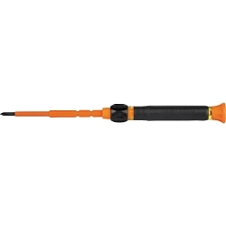 Klein® 32581INS 2-in-1 Insulated Screwdriver, 2 Pieces, #0, 1/8 in Range, Cushion Grip Handle, S2 Steel, ASTM F1505