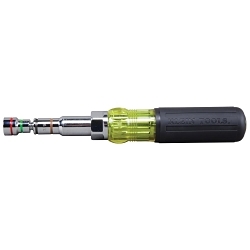 Klein® 32807MAG 7-in-1 Multi-Bit Nutdriver, 1/4 in, 5/16 in, 11/32 in, 3/8 in, 1/2 in, 7/16 in, 9/16 in, Black Cushion Grip Handle