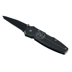 KleinĀ® 44052BLK 1-Blade Pocket Knife, Stainless Steel Tanto Blade, 2.563 in L Blade, Lock Back Opening
