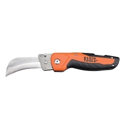 KleinĀ® 44218 Cable Skinning Utility Knife With Replaceable Blade, Hawkbill/Sheepsfoot Blade, 440A Stainless Steel Blade, 7.797 in OAL