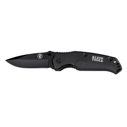 KleinĀ® 44220 Pocket Knife, 440A Stainless Steel Drop Point Blade, 3-1/2 in L Blade, Rubber Grip, Yes