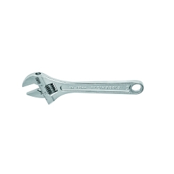 Klein® 507-6 Extra Capacity Adjustable Wrench, 15/16 in, Polished Chrome, 6-1/8 in OAL, Forged Alloy Steel Body, Steel