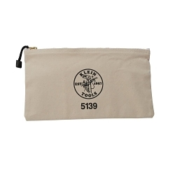 Klein® 5139 Zipper Tool Bag, #10 Canvas, White