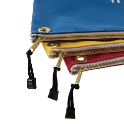 Klein® 5539LCPAK Large Wide-Bottom Canvas Tool Bag With Zipper, Blue/Red/Yellow