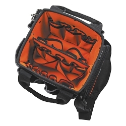 Klein® Tradesman Pro™ 5541610-14 Tote, 1680D Ballistic Weave, Black/Orange