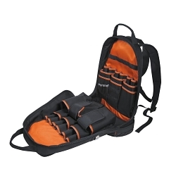 Klein® Tradesman Pro™ 55421BP-14 Tradesman Pro Tool Backpack, Polyester, Black/Orange
