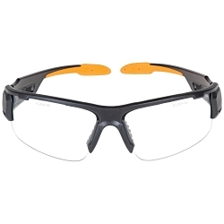 Klein® 60161 Professional Safety Eyewear, Anti-Fog/Scratch-Resistant, Clear Lens, Half-Frame Frame, Black/Orange, ABS/PC/Nylon Frame, Polycarbonate Lens