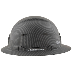 Klein® KARBN™ 60345 Full Brim Non-Vented Premium Hard Hat, SZ 6-1/2 in Fits Mini Hat, SZ 8 in Fits Max Hat, ABS/Polycarbonate, 4-Point Suspension, ANSI Electrical Class Rating: Class E, ANSI Impact Rating: ANSI ZSZ 89.1-2014, Ratchet, Pivot Adjustment